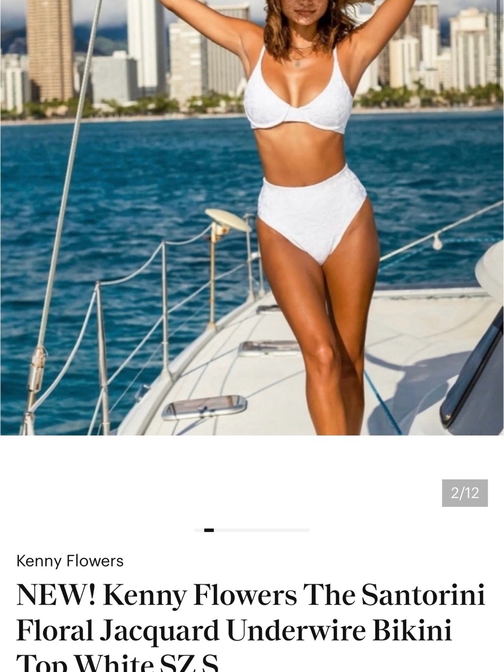 Kenny Flowers The Santorini Floral Jacquard Underwire Bikini - White L